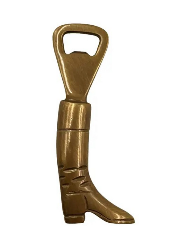 antiqued brass equestrian boot bottle opener