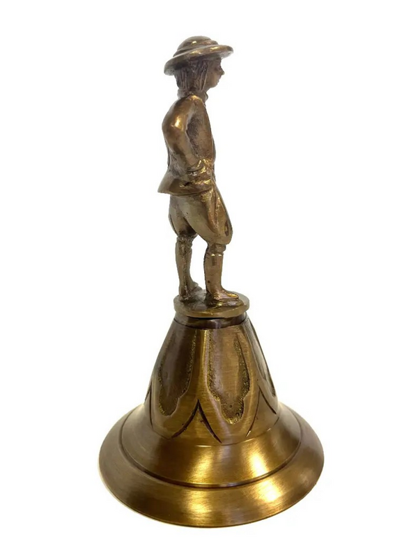 antiqued brass colonial man bell