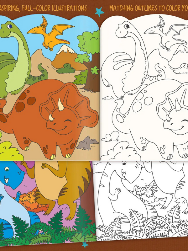dino dry erase reusable coloring book