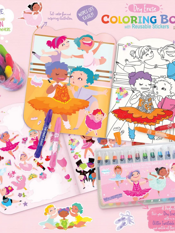 ballet dry erase reusable coloring book