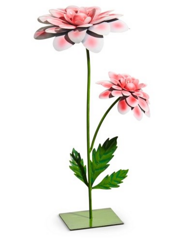 Pink Dahlia Metal Decor