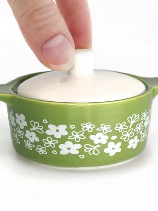 Pyrex-Inspired Spring Blossom Casserole Ceramic Trinket Box