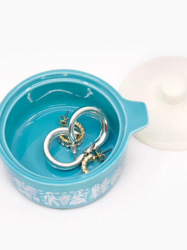 Pyrex-Inspired Butterprint Casserole Ceramic Trinket Box