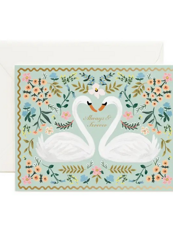 Always & Forever Swans Wedding Card