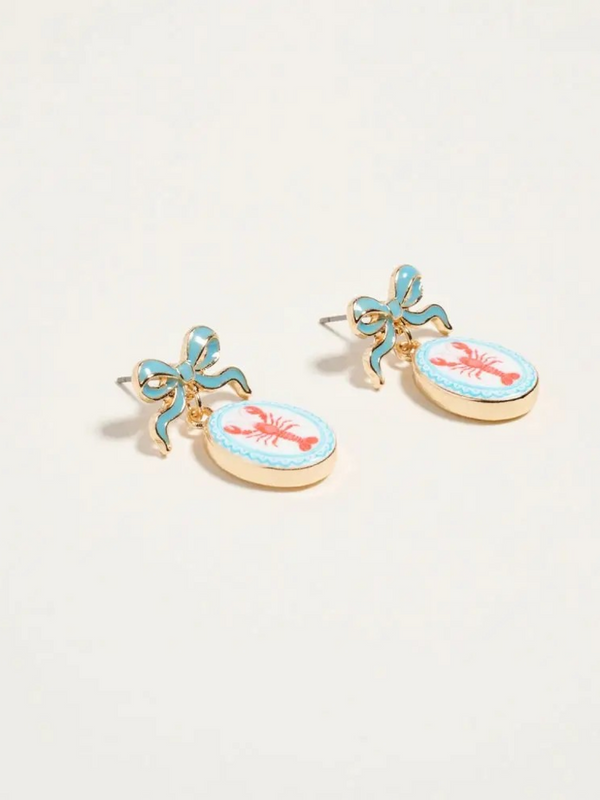 lobster coastal beach earrings