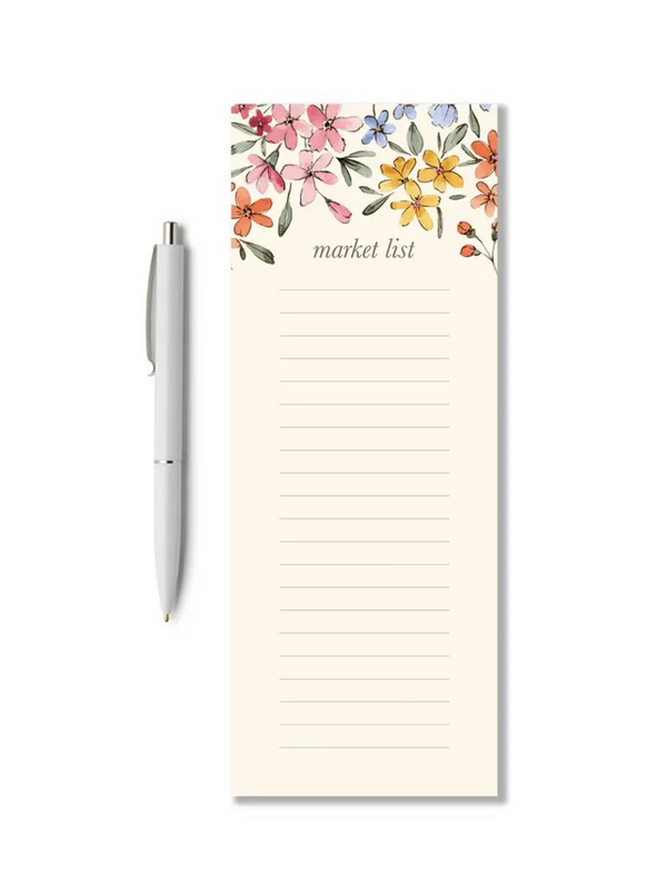floral watercolor market list notepad