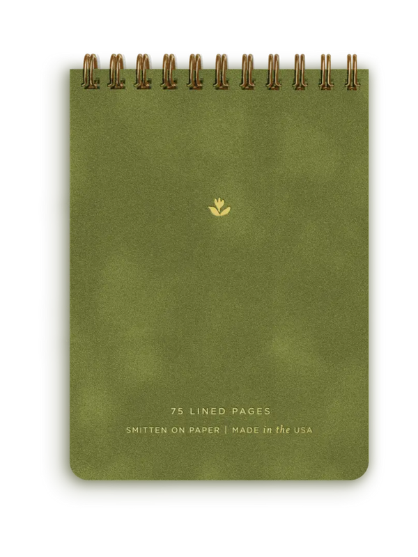 reporter notebook in velvet moss