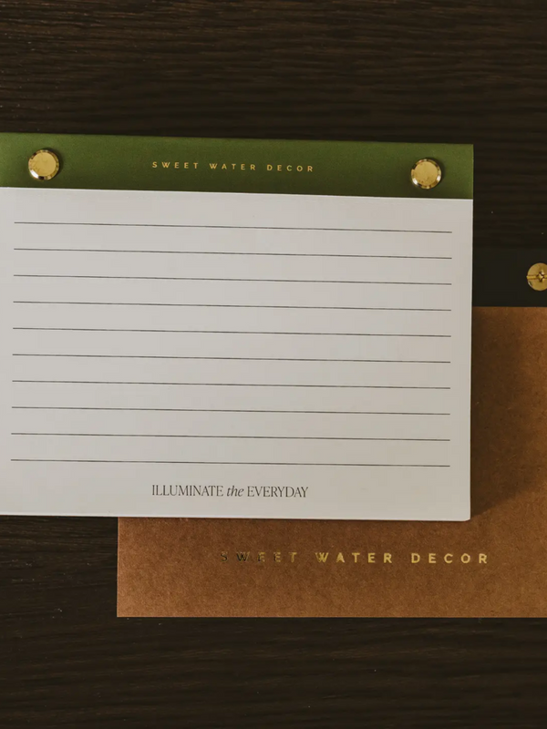 Small Green Gold Rivet Basic Notepad