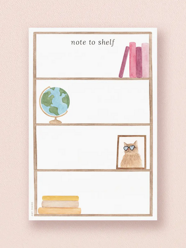 Note To Shelf โ Book Pun To-Do List Notepad