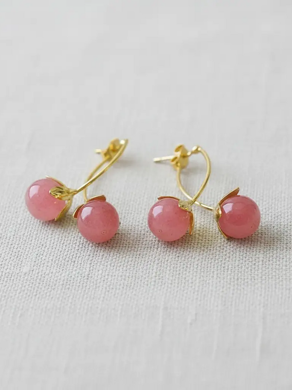 Pink Tomato Drop Earrings