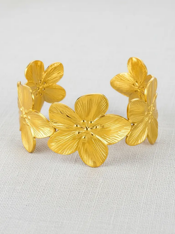 Stainless Steel Geometric Flower Bracelet