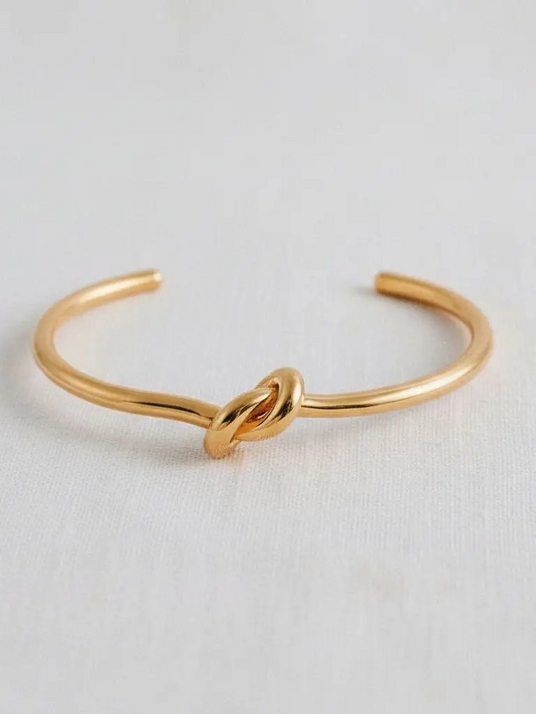 Gold Plated Knot Open Bracelet