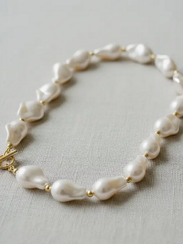 Baroque Pearl Necklace with Ot Clasp