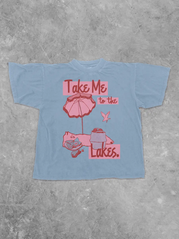 clear blue take me to the lakes boxy T
