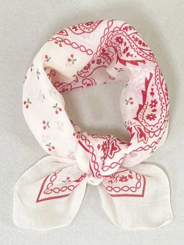 cherry and paisley floral bandana