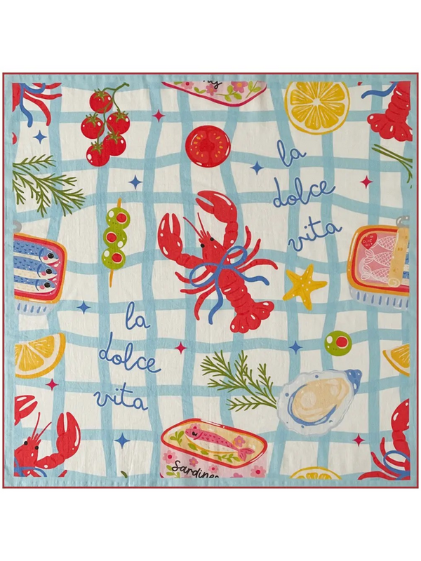 Blue Lobster Print Bandana