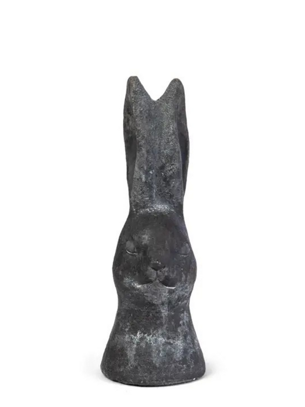small cement rabbit head