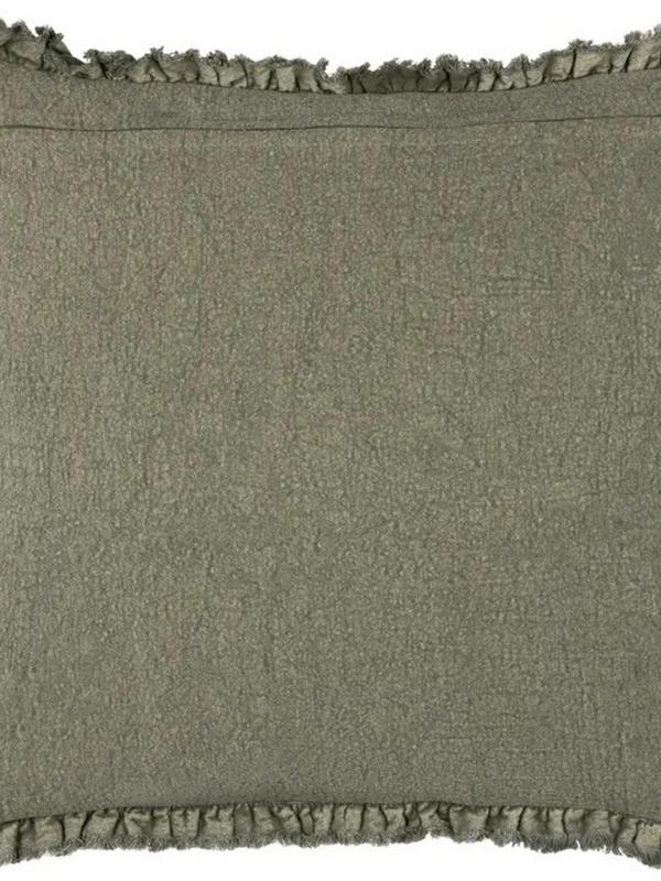 Washed Cotton Velvet Moss Cushion