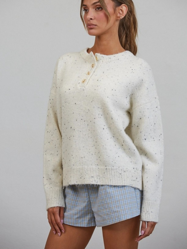 oreo milkshake slouchy henley sweater