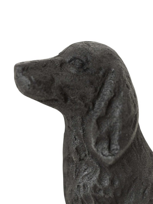 Sitting Dog Decorative Accent Black Cast Iron