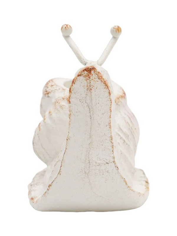 Snail Taper Candle Holder White