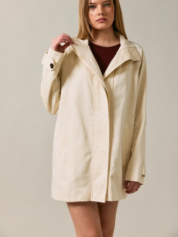 cream oversized high neck jacket