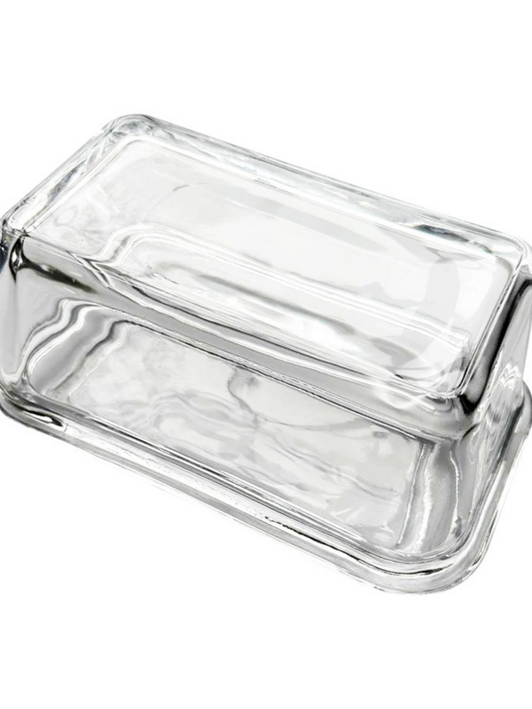 glass butter dish with cover