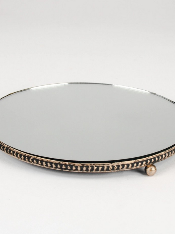gold mirror tray