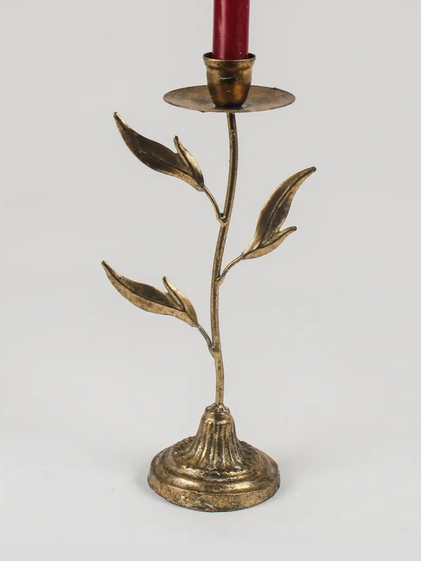 gold branch taper candle holder