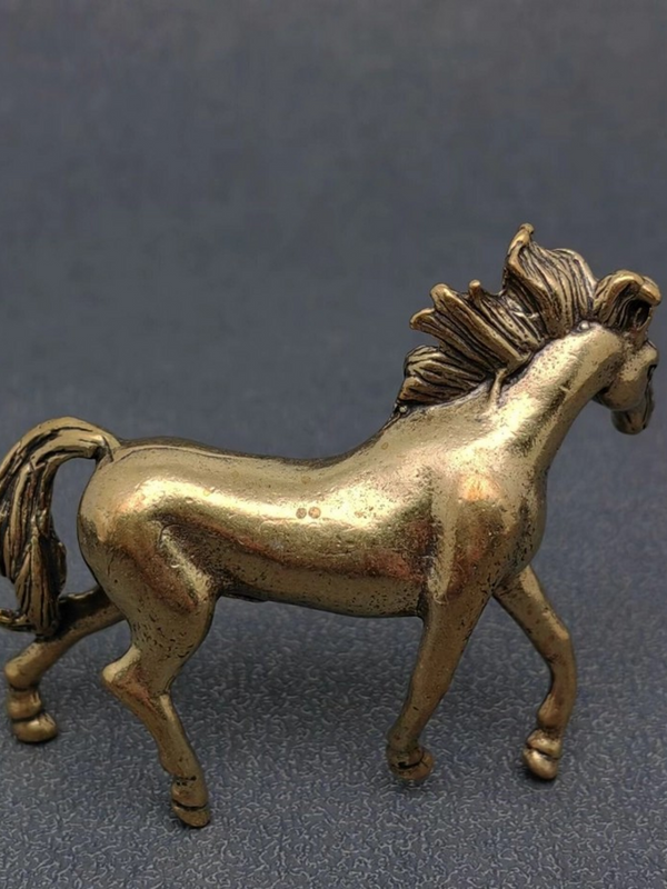 vintage brass horse surface decor