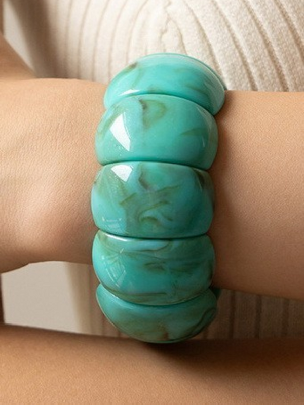 Color block stretch cord bracelet