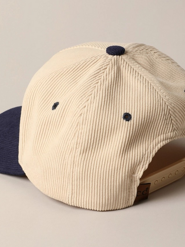 Navy Game Day Corduroy Trucker Baseball Cap