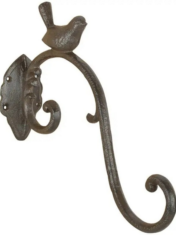 cast iron antique brown bird hook