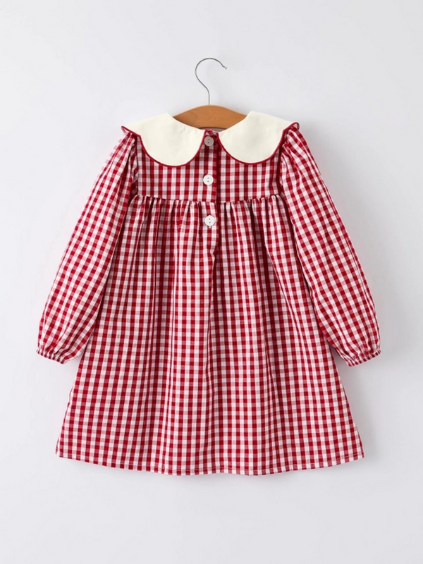 Christmas tree girls plaid dress