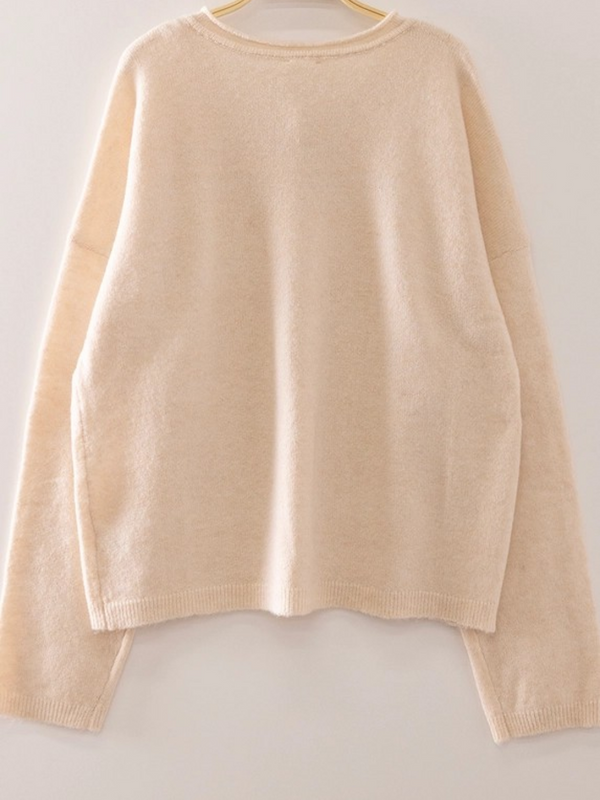 oatmeal soft touch button cardigan