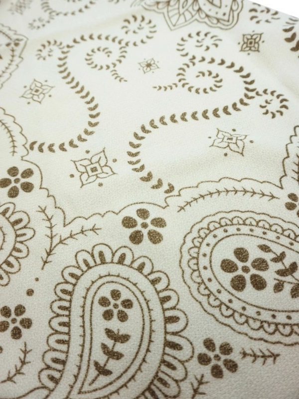 beige bandana print square scarf