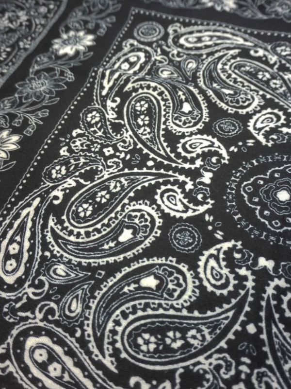black bandana print square scarf