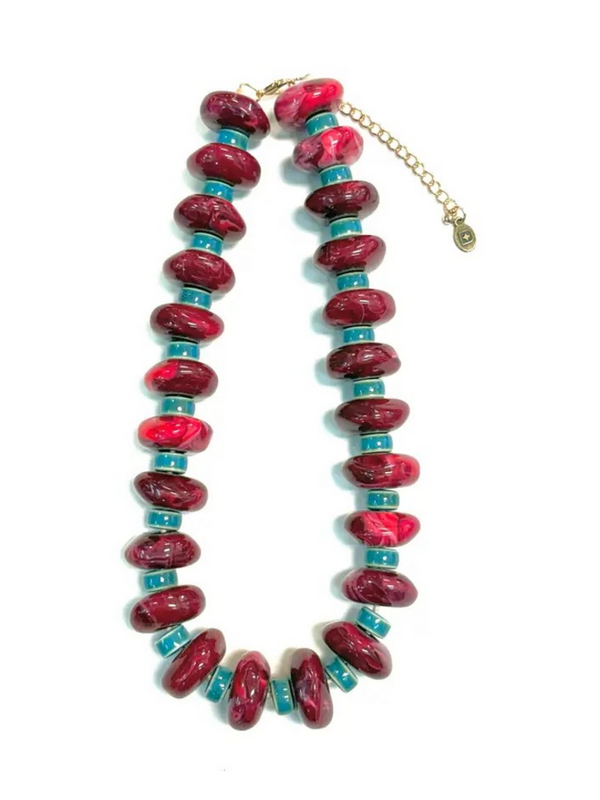 chunky crimson necklace