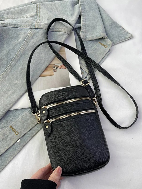 black cross body leather handbag