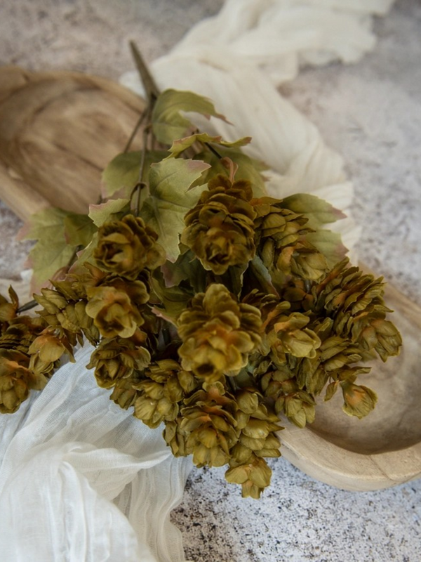 14" GREEN HOPS BUSH W/ FALL LEAVES