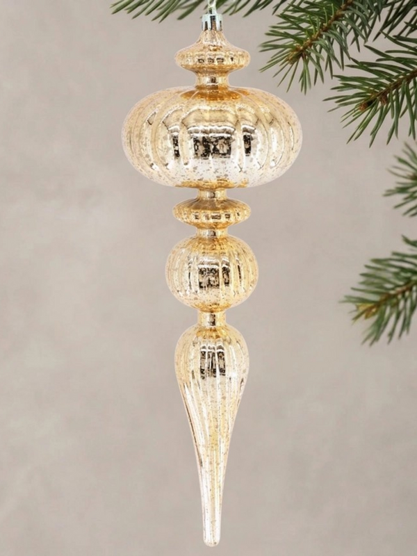 12" light gold mercury finish plastic finial
