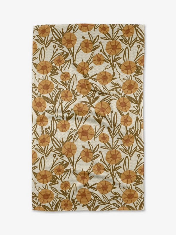 sunflower fields tea towel