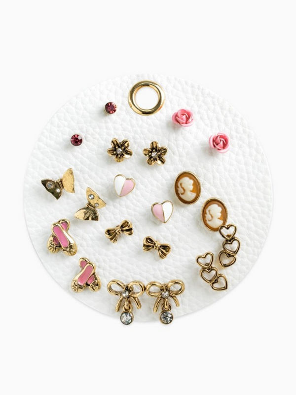 antique balletcore cameo rose earring set