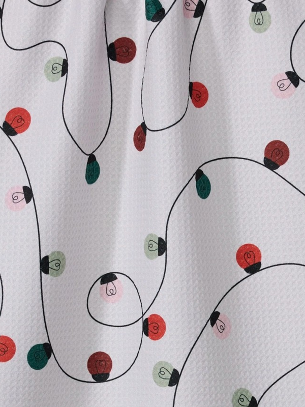 holiday lights tea towel