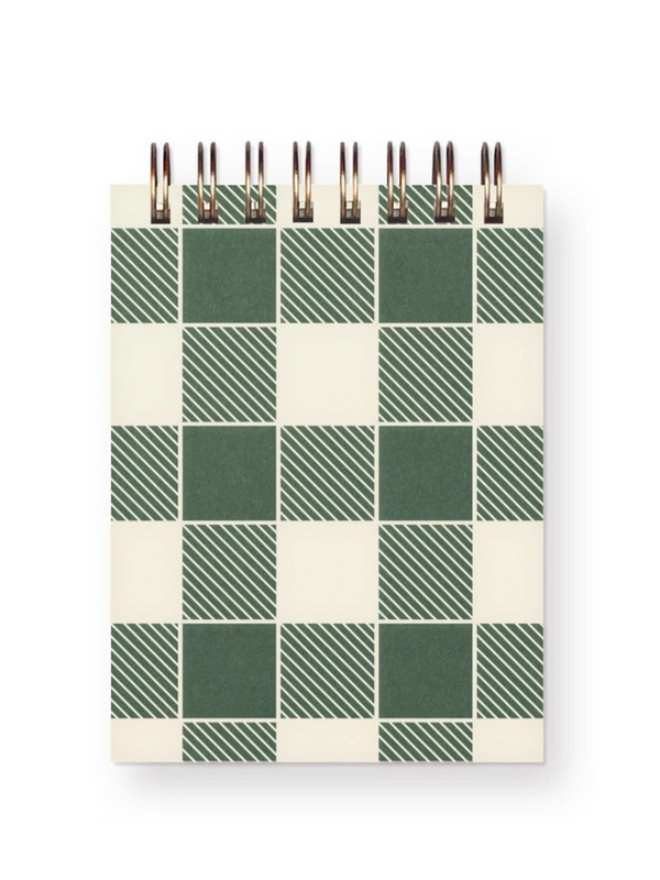 gingham holiday mini jotter notebook