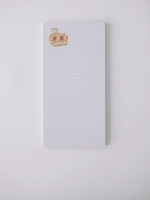 Bookstack and Teacup Notepad
