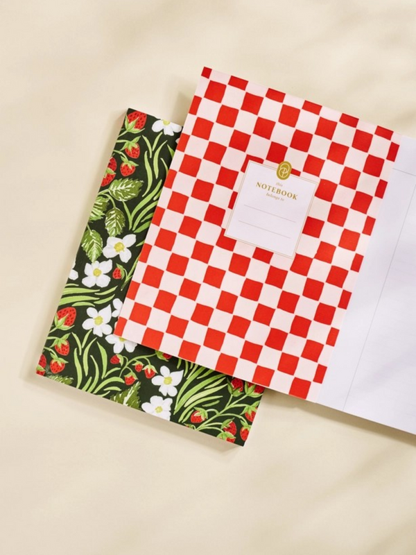 wild strawberry lined journal