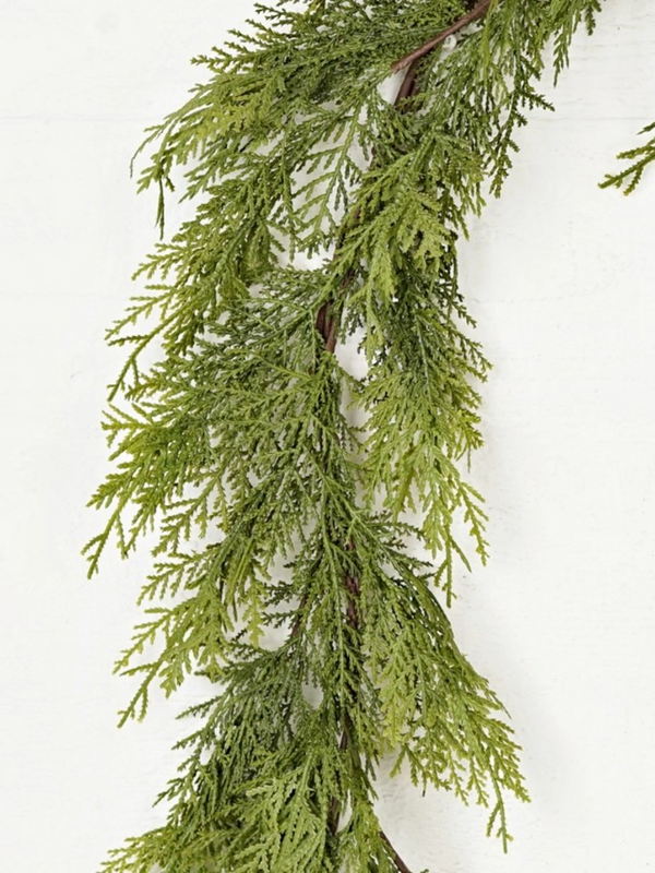 5' mixed cedar real touch garland