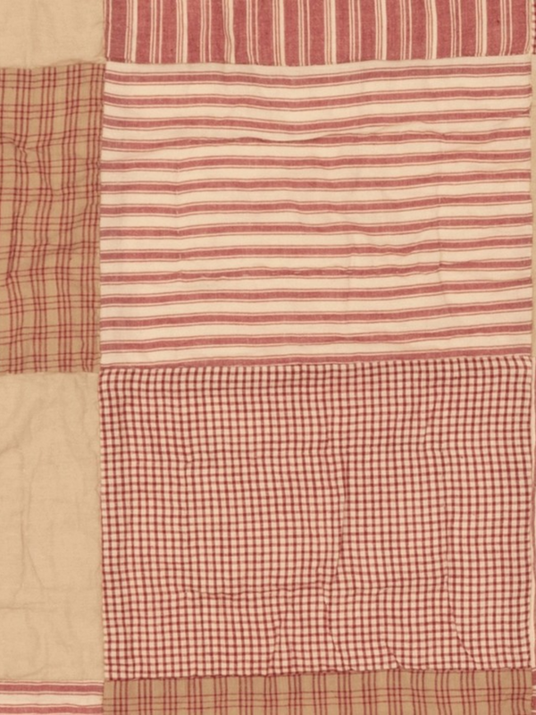 Red Patchwork Quilted Throw 50x60