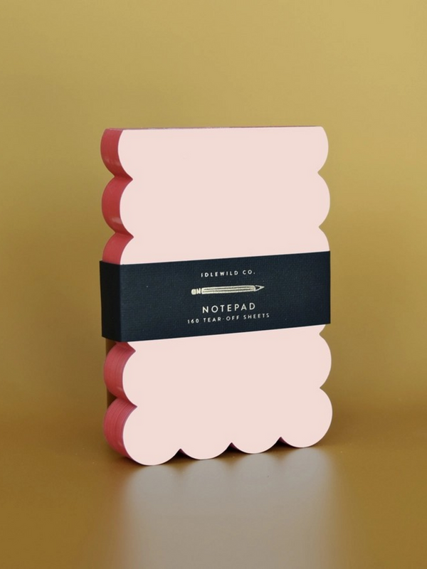 scalloped edge shaped notepad (peach + persimmon edge)